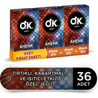Okey Ahenk Normal Geciktiricili Tırtıklı Prezarvatif 3x12'li