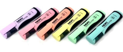 Noki 9000 6'lı Pastel Renkli Kesik Uçlu Fosforlu Kalem Seti