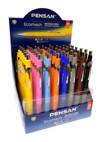 Pensan Ecomech Silgili Plastik Metalik Renkli 0.7 mm Uçlu Versatil Kalem 48 Adet