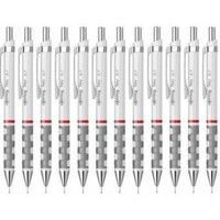 Rotring Tikky Silgili Metal Metalik Beyaz 0.7 mm Uçlu Versatil Kalem 12 Adet