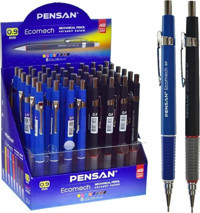 Pensan Ecomech Silgili Plastik Metalik Renkli 0.9 mm Uçlu Versatil Kalem 48 Adet