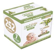 Baby Turco 7 Numara Organik Cırtlı Bebek Bezi 252'li