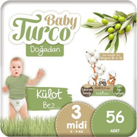 Baby Turco 3 Numara Külot Bebek Bezi 56'lı