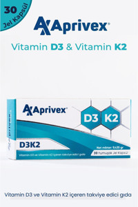 Aprivex Vitamin D3 + K2 Vitamin 30 Kapsül