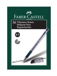 Faber-Castell 1425 Plastik Tek Renkli 0.7 mm İğne Uçlu Siyah 50'li Tükenmez Kalem