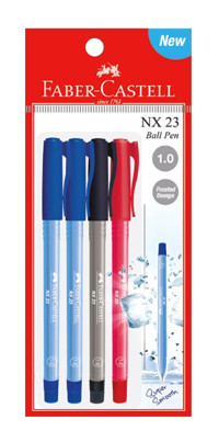 Faber-Castell NX 23 Plastik 3 Renkli 1.0 mm Çok Renkli 4'lü Tükenmez Kalem