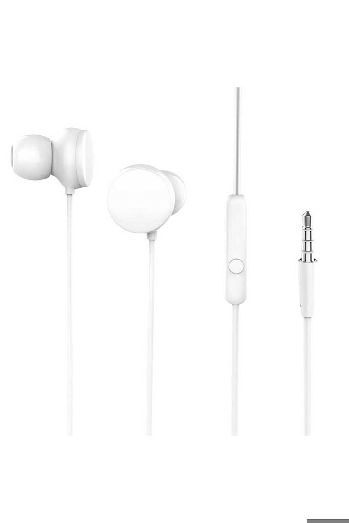 Zore Er04 Silikonlu Mikrofonlu 3.5 mm jak Kablolu Kulaklık Beyaz