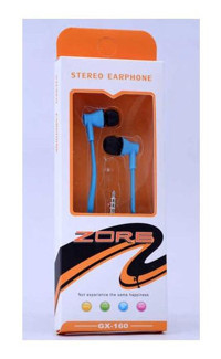Zore Gx160 Silikonlu 3.5 mm Jak Kablolu Kulaklık Mavi