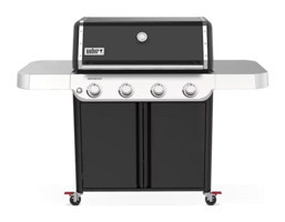 Weber Genesis E-415 Gazlı Dumansız Kapaklı Dikdörtgen Tekerlekli Ayaklı Mangal Siyah