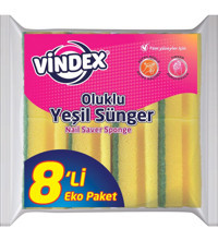Vindex Oluklu 8'li Bulaşık Süngeri