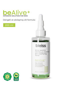 Bleiss BeAlive+ Cilt Canlandırıcı Tüm Ciltler İçin Gözenek Sıkılaştırıcı Yüz Temizleyici Likit Tonik 200 ml