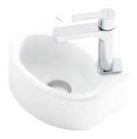 Güral Vit Puzzle Tekli 30 cm Seramik Tezgah Üstü Oval Lavabo Beyaz