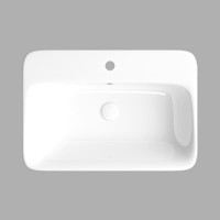 Lucco Mita Tekli 65 cm Seramik Tezgah Üstü Dikdörtgen Lavabo Beyaz