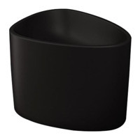 Bocchi Etna Tekli 58 cm Seramik Tezgah Üstü Oval Lavabo Mat Siyah
