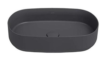 Isvea Infinity Tekli 55 cm Seramik Tezgah Üstü Oval Lavabo Antrasit