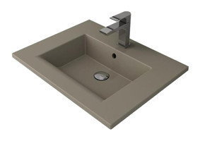 Bocchi Milano Tekli 60 cm Seramik Tezgah Üstü Çanak Lavabo Mat Kaşmir