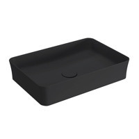 Bocchi Slim Line Tekli 55 cm Seramik Tezgah Üstü Dikdörtgen Lavabo Mat Siyah