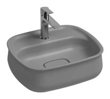 Isvea Fluido Tekli 47 cm Seramik Tezgah Üstü Dikdörtgen Lavabo Gri