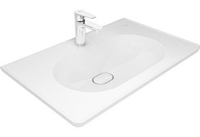Kale Zero 2.0 Tekli 80 cm Seramik Tezgah Üstü Dikdörtgen Lavabo Beyaz