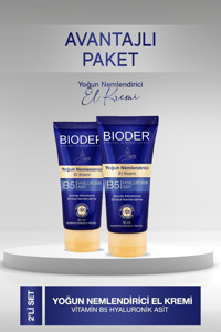 Bioder Hyalüronik Asitli Tüm Ciltler İçin Parfümsüz El Kremi 2x50 ml