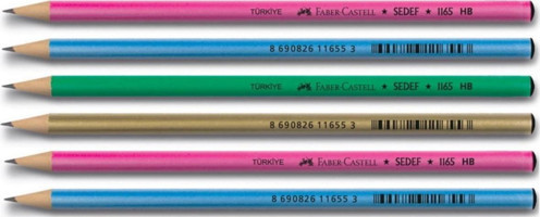 Faber-Castell 1165 6'lı Yuvarlak Siyah HB Kurşun Kalem Seti