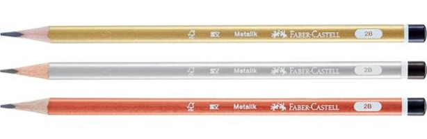 Faber-Castell Metalik 12'li Yuvarlak Siyah 2B Kurşun Kalem