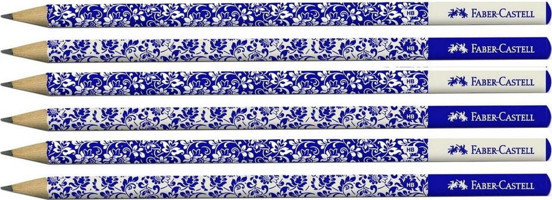 Faber-Castell Çiçek Desenli 6'lı Yuvarlak Siyah HB Kurşun Kalem Seti