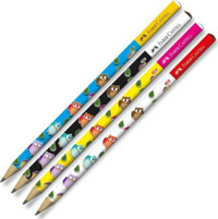 Faber-Castell Baykuş Desenli 4'lü Yuvarlak Siyah 2B Kurşun Kalem Seti