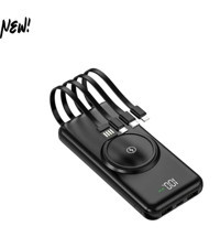 Hejaron WereWolf 10000 mAh Hızlı Şarj Dijital Göstergeli Kablosuz Powerbank Siyah