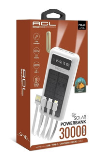 Acl PE-61 30000 mAh Hızlı Şarj Işıklı Dijital Göstergeli USB Type C Powerbank Siyah
