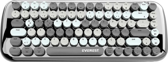 Everest KB-BT09 Türkçe Q Switch Kablosuz Siyah-Gri Mekanik Klavye