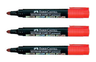 Faber-Castell 3'lü Doldurulabilir Silinebilir Kırmızı Tahta Kalemi Seti