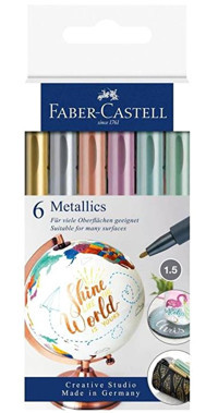 Faber-Castell 6'lı Doldurulabilir Silinebilir Renkli Tahta Kalemi Seti