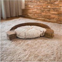Evnalia Madrid M Tek Fonksiyonlu 50 cm Simit Kedi Yatağı Kahverengi