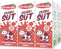 Yörükoğlu Pastörize Çilekli Süt 6x180 ml