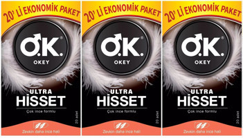 Okey Ultra Hisset Ultra İnce Prezervatif 3x20'li