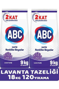 Abc Lavanta Tazeliği Renkliler ve Beyazlar İçin 120 Yıkama Toz Deterjan 2x9 kg