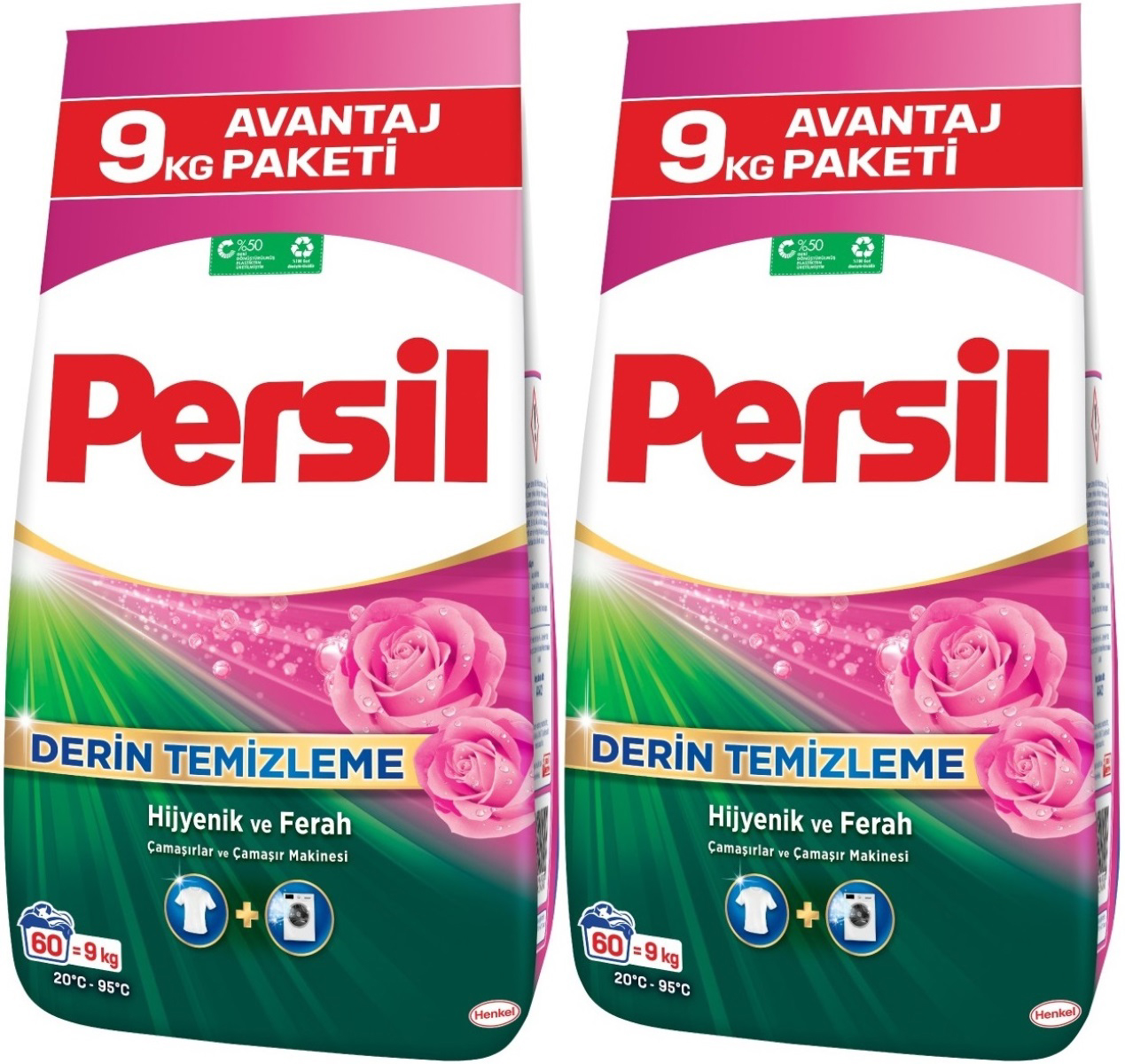 Persil Gülün Büyüsü Renkliler ve Beyazlar İçin 120 Yıkama Toz Deterjan 2x9 kg