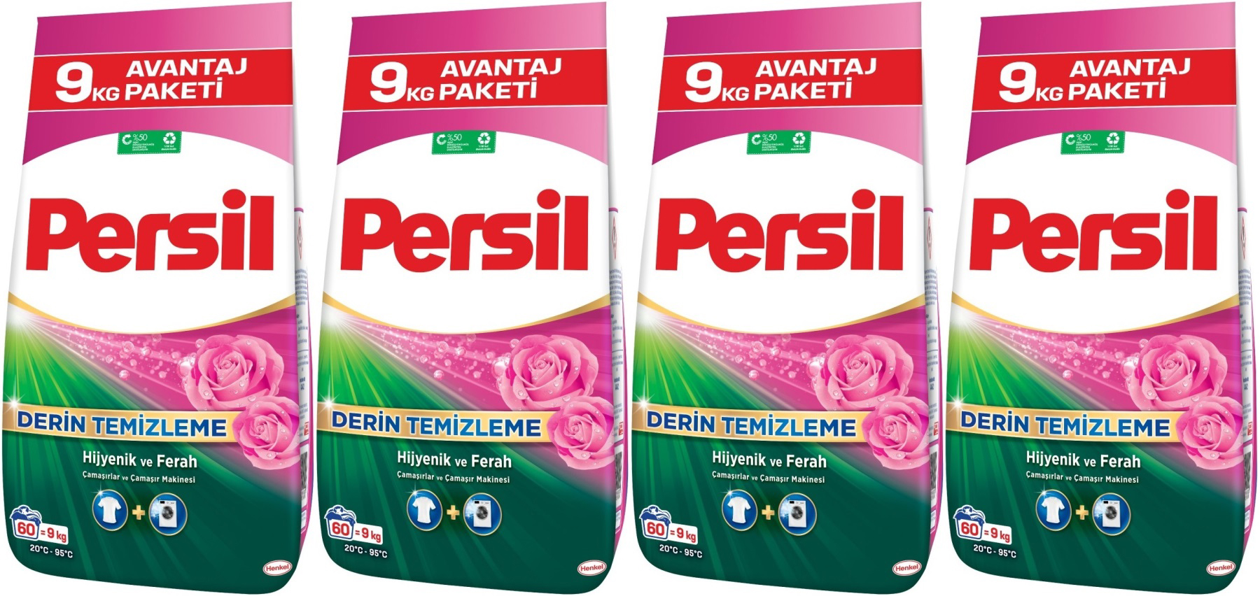 Persil Gülün Büyüsü Renkliler ve Beyazlar İçin 240 Yıkama Toz Deterjan 4x9 kg