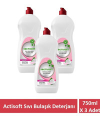 Actisoft Ekstra Yağ Çözücü Sensitive Sıvı El Bulaşık Deterjanı 3x750 ml