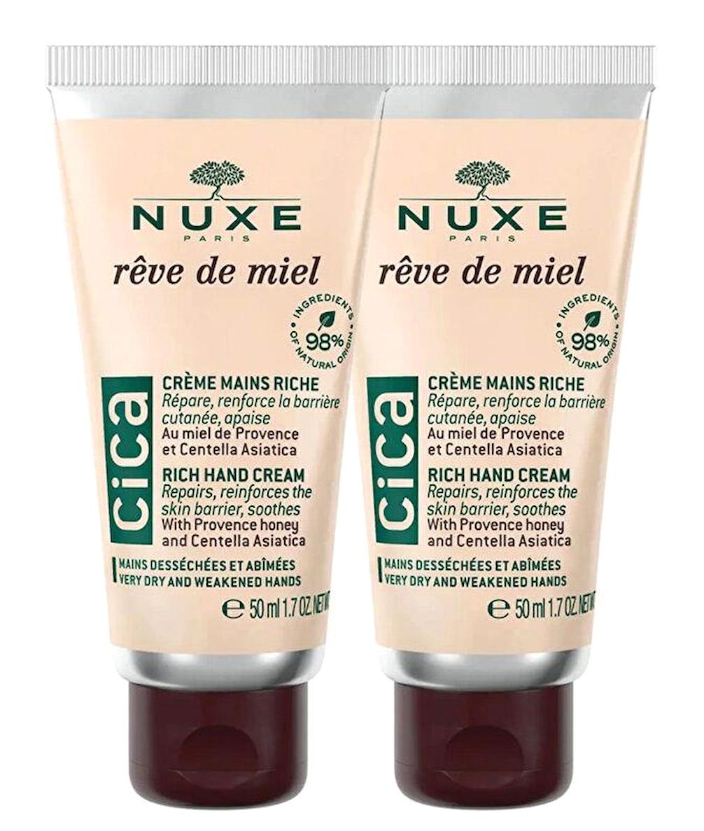 Nuxe Reve De Miel Cica Rich Tüm Ciltler İçin Parfümsüz El Kremi 2x50 ml