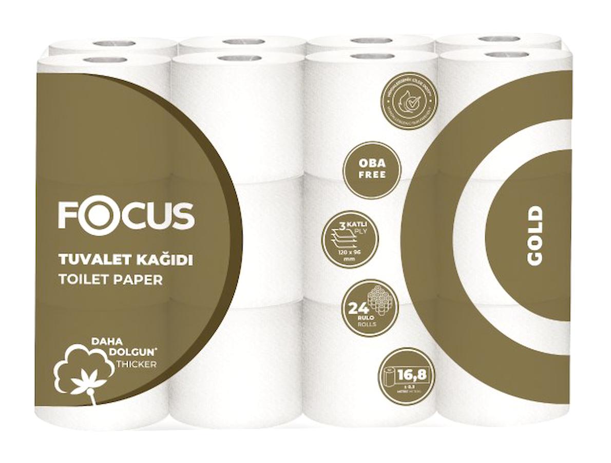 Focus Gold 3 Katlı 3x24'lü Rulo Tuvalet Kağıdı