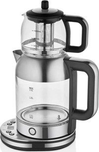 Arow Tea Maker Plus Otomatik Kapanma 2200 W Işıklı Cam Şeffaf Çay Makinesi
