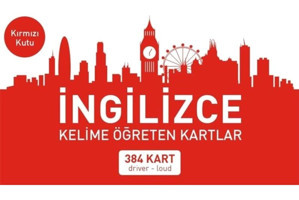 İngilizce Kelime Öğreten Kartlar - Kırmızı Kart - 384 Kart- Mavi Kelebek