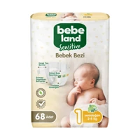 Bebeland Sensitive 1 Numara Cırtlı Bebek Bezi 68 Adet