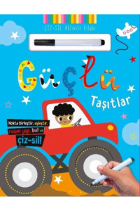 İndigo Çocuk Okul Öncesi Güçlü Taşıtlar - Çiz - Sil Aktivite Kitabı 14 sayfa