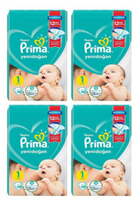 Prima Yenidoğan 1 Numara Cırtlı Bebek Bezi 4x48 Adet