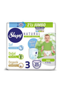 Sleepy Natural 3 Numara Organik Külot Bebek Bezi 4x68 Adet