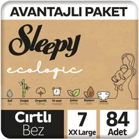 Sleepy Ecologic 7 Numara Organik Cırtlı Bebek Bezi 84 Adet