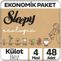 Sleepy Ekonomik Paket 4 Numara Organik Külot Bebek Bezi 48 Adet